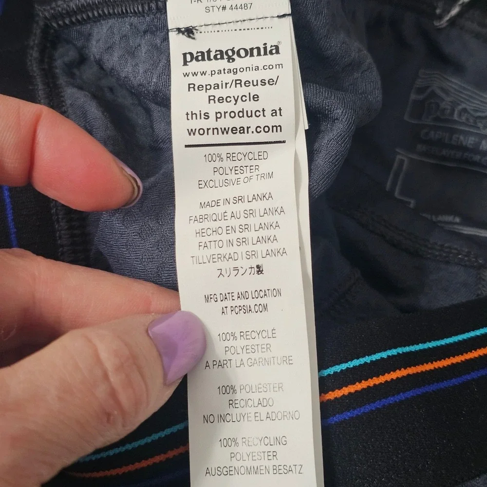 Patagonia Capilene Midweight Bottoms L Blue Gray Gorpcore Hiking Baselayer NWT